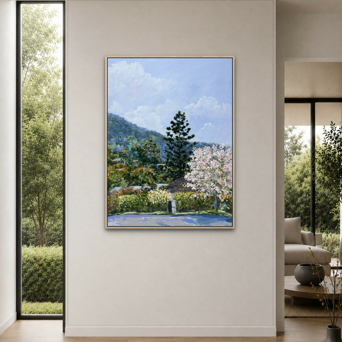 Oleander Drive Ashgrove. Original hand-painted artwork by Meredith Howse.