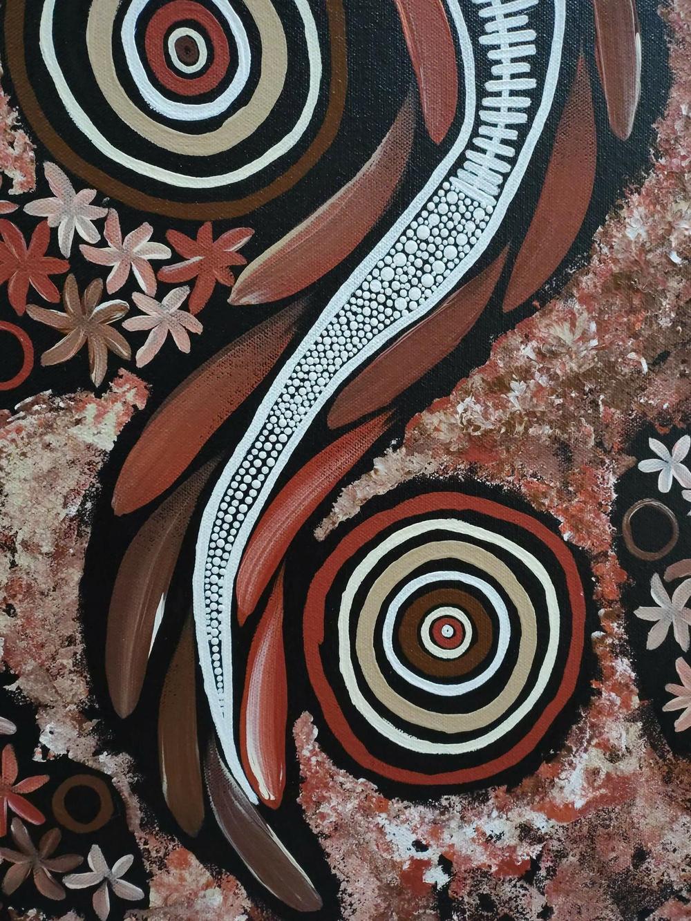 Big snake on long travels over our beautiful land , Original Artwork-by-Emma Rigney-original art-Gioia