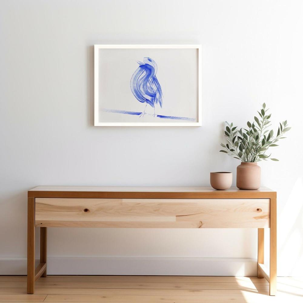 Bird Study in Ultramarine Blue -02 - Original Artwork-by-Danushka Abeygoda-original art-Gioia
