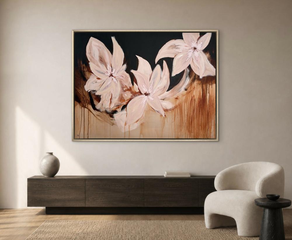 Blooming In Blush-by-Carrie Welsh-original art-Gioia