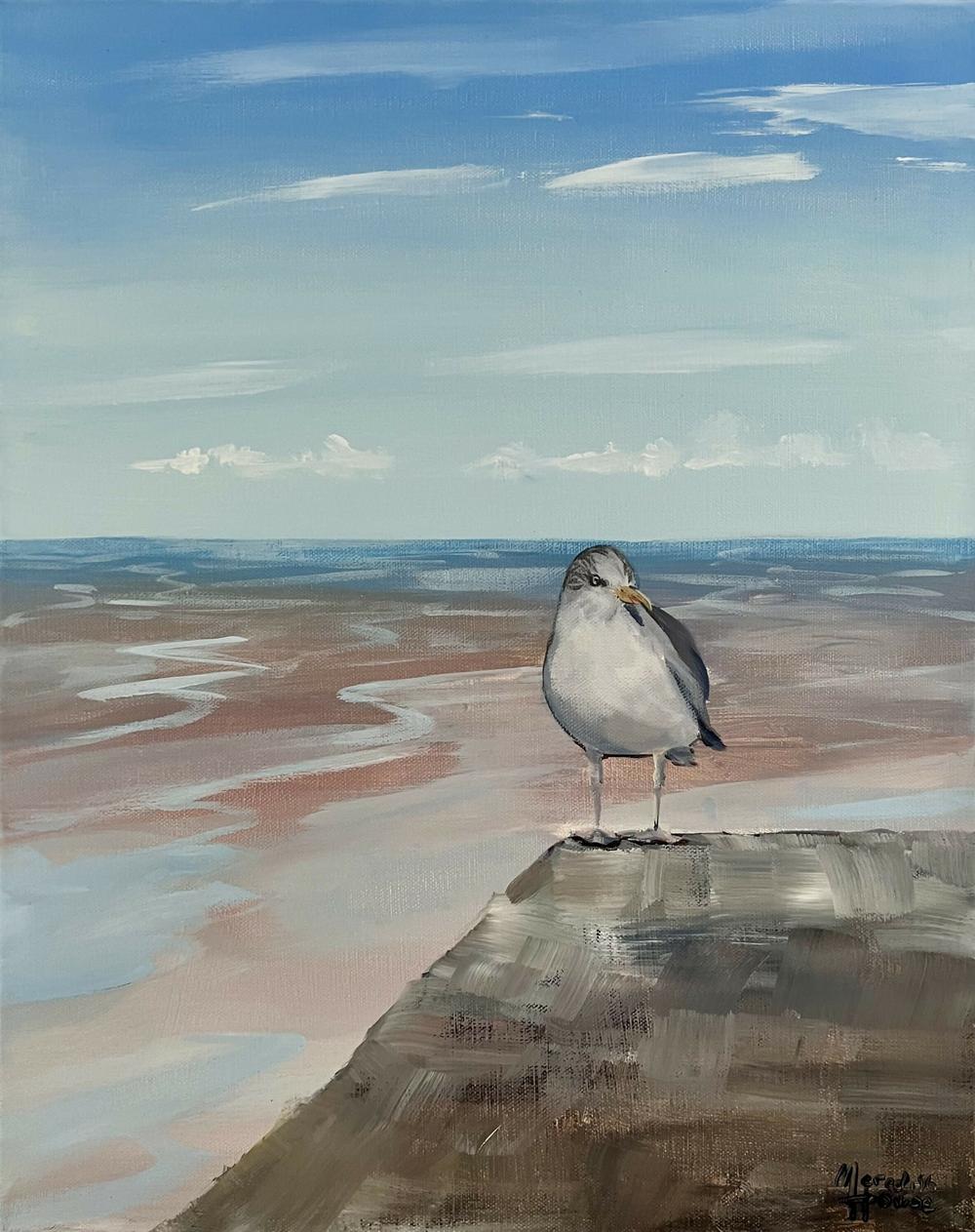 Blue Birds Eye View, Original Hand-painted Artwork By Meredith Howse-by-Meredith Howse-original art-Gioia