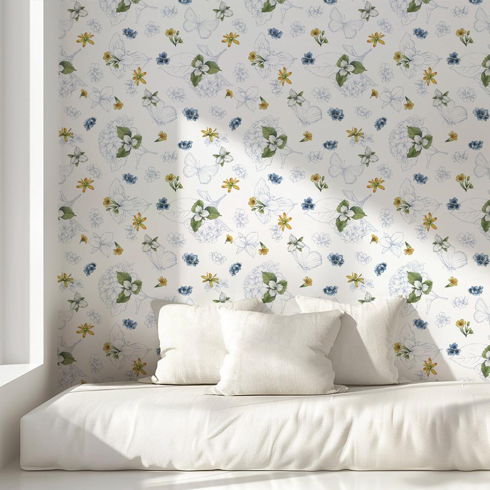 Blue Botanica Pattern VIA-wallpaper-eco-friendly-easy-removal-Leslie Trimbach-5