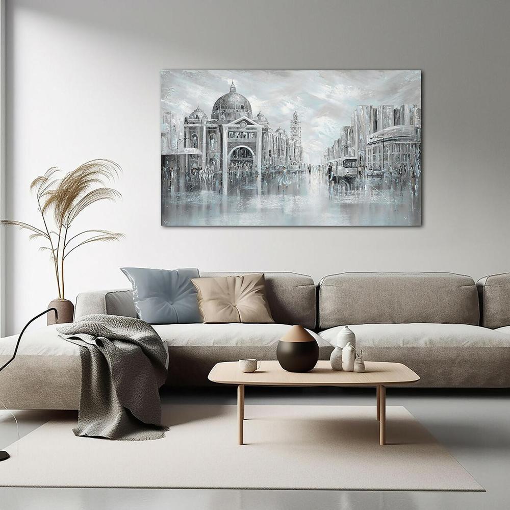 Blue Breeze Flinders Station, Original Hand-Painted Canvas By Isabella Karolewicz-by-Isabella Karolewicz-original art-Gioia