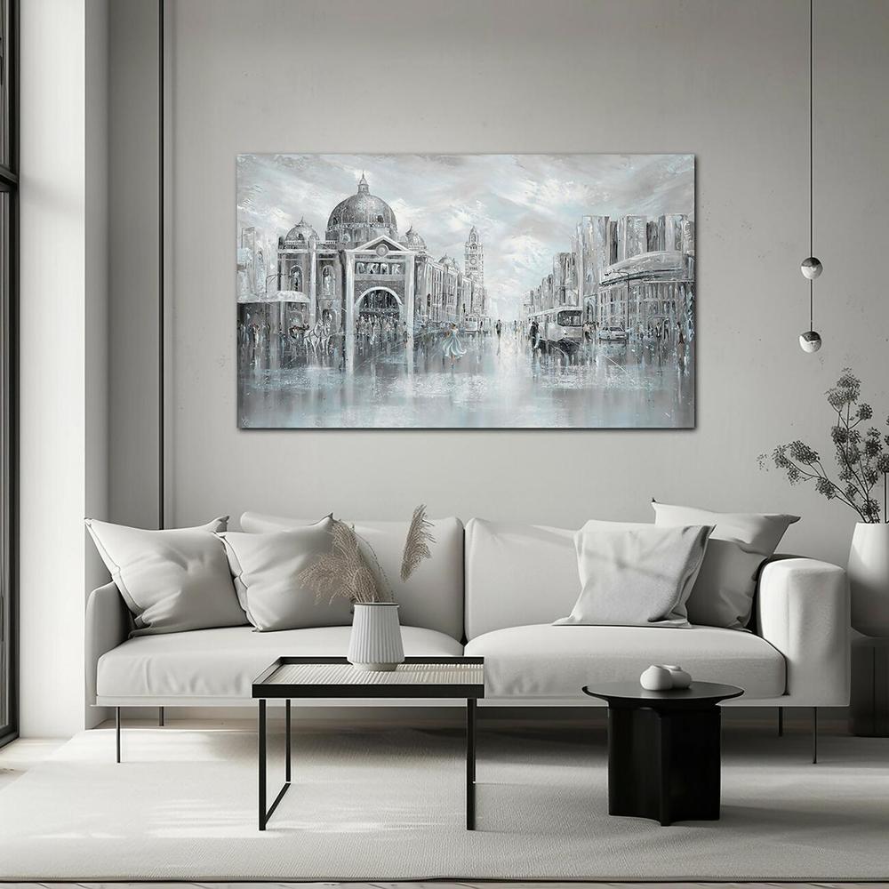 Blue Breeze Flinders Station, Original Hand-Painted Canvas By Isabella Karolewicz-by-Isabella Karolewicz-original art-Gioia