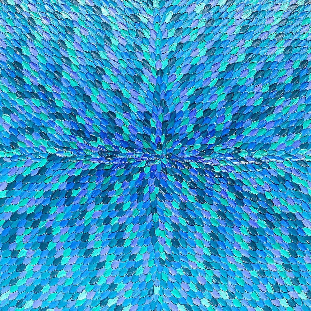 Blue Lagoon, Original Hand-Painted Canvas By Guzaliya Xavier-by-Guzaliya Xavier-original art-Gioia