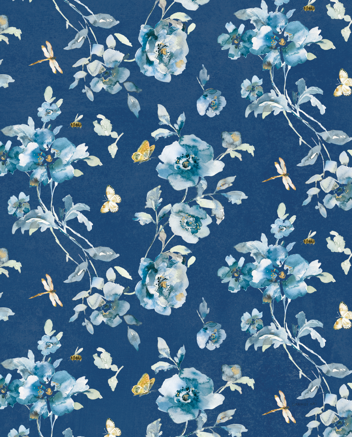 Blues of Summer Pattern Style B, Wallpaper
