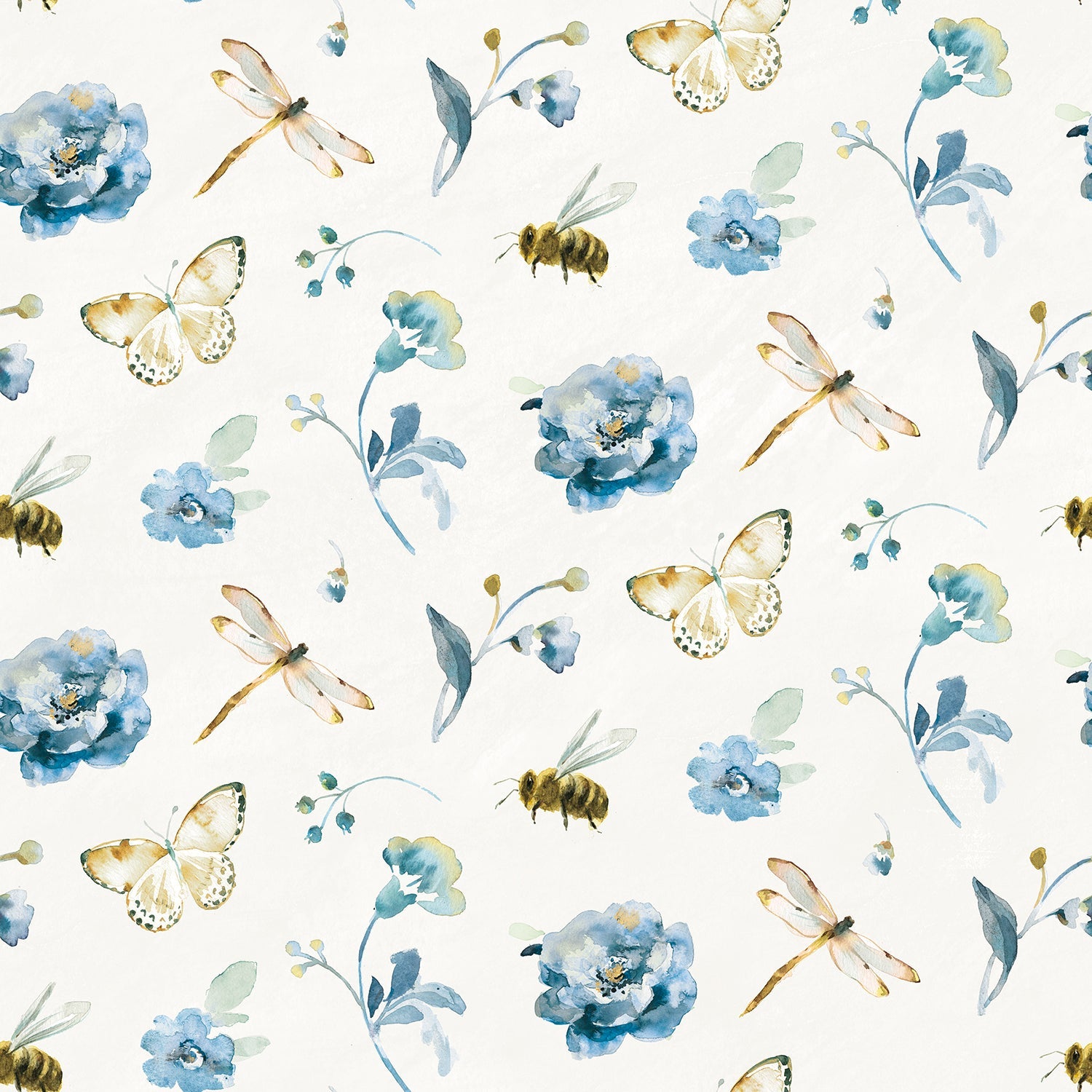 Blues of Summer Pattern Style C, Wallpaper