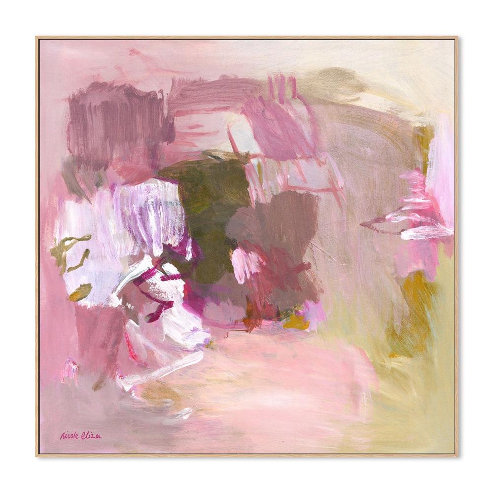 Blush Aura, Acrylic on Canvas, 53x53cm, By Nicole Eliza , Original Artwork-by-Nicole Eliza-original art-Gioia