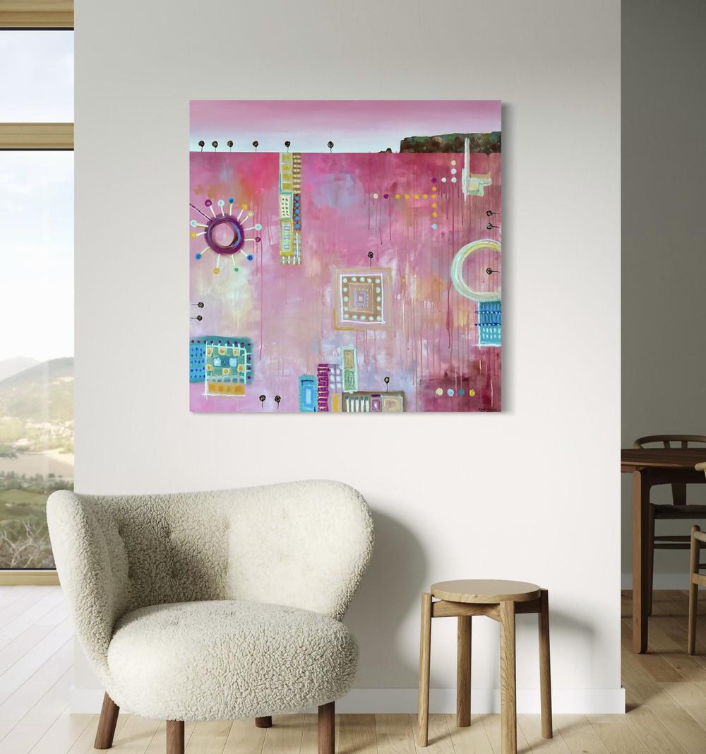 Blush of the Burbs-by-Peter Taylor-original art-Gioia