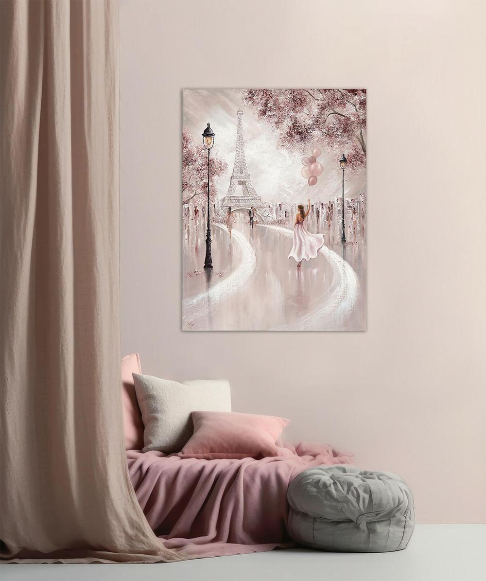 Blushed Parisian Dreams, Original Hand-Painted Canvas By Isabella Karolewicz-by-Isabella Karolewicz-original art-Gioia