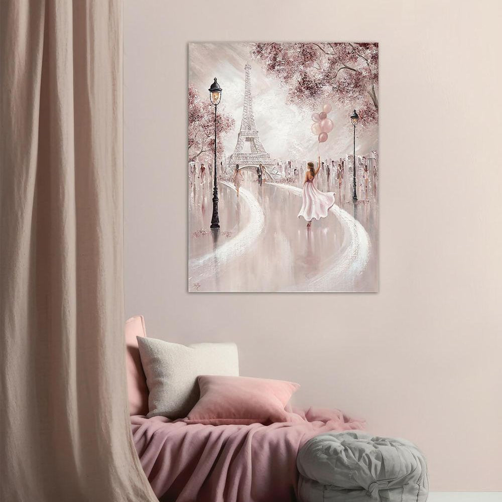 Blushed Parisian Dreams, Original Hand-Painted Canvas By Isabella Karolewicz-by-Isabella Karolewicz-original art-Gioia