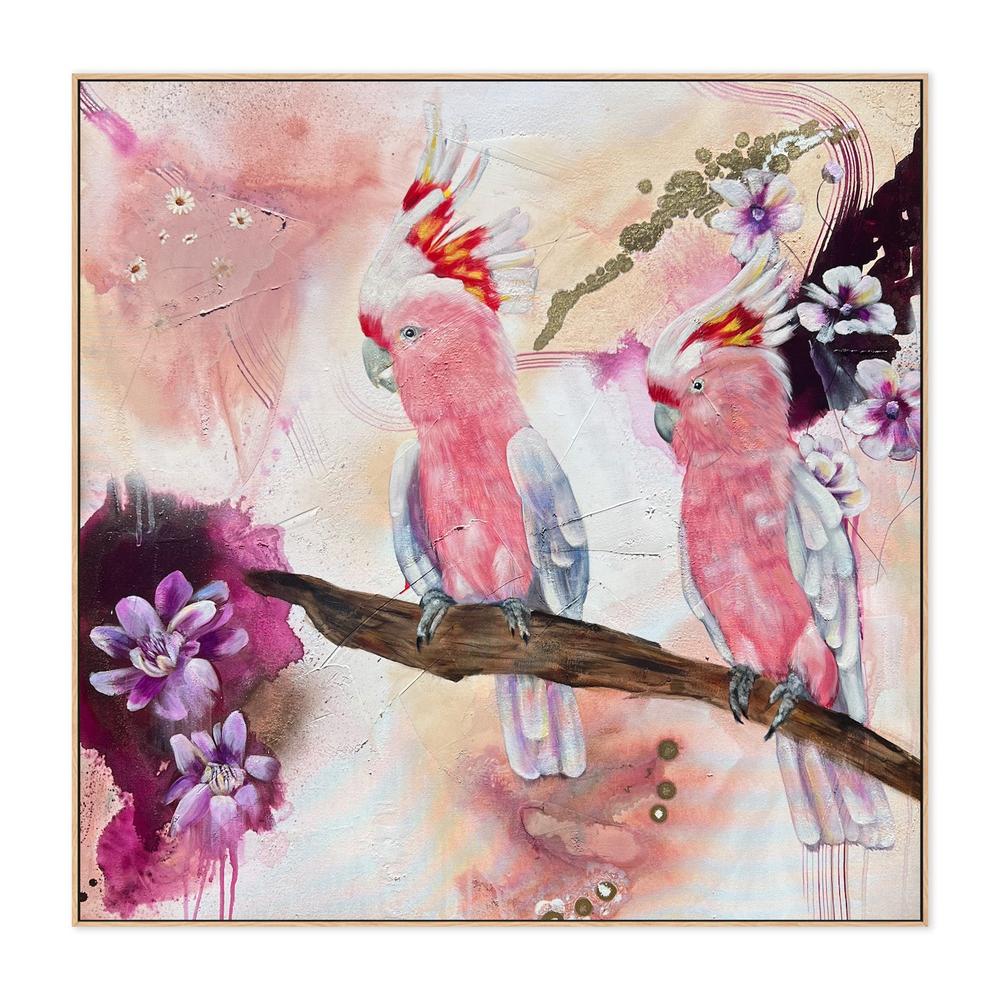 Blushing Duet, Original Hand-Painted Canvas By Emily Birdsey-by-Emily Birdsey-original art-Gioia