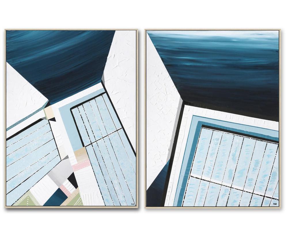 Bondi Icebergs 1, Original Hand-Painted Canvas By Ani Ipradjian-by-Ani Ipradjian-original art-Gioia
