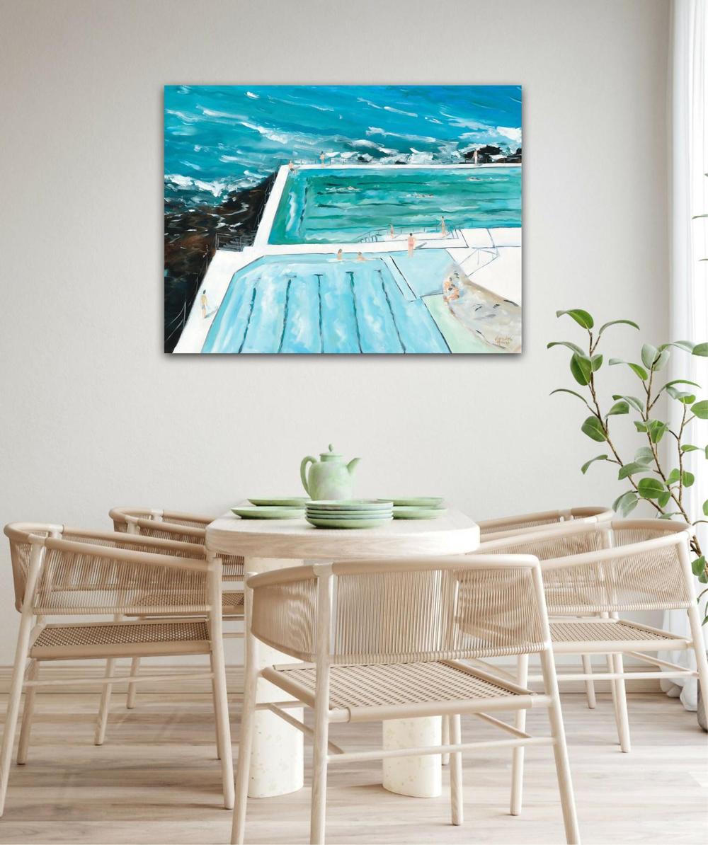 Bondi Icebergs Swim. Original Hand-Painted Canvas By Meredith Howse-by-Meredith Howse-original art-Gioia