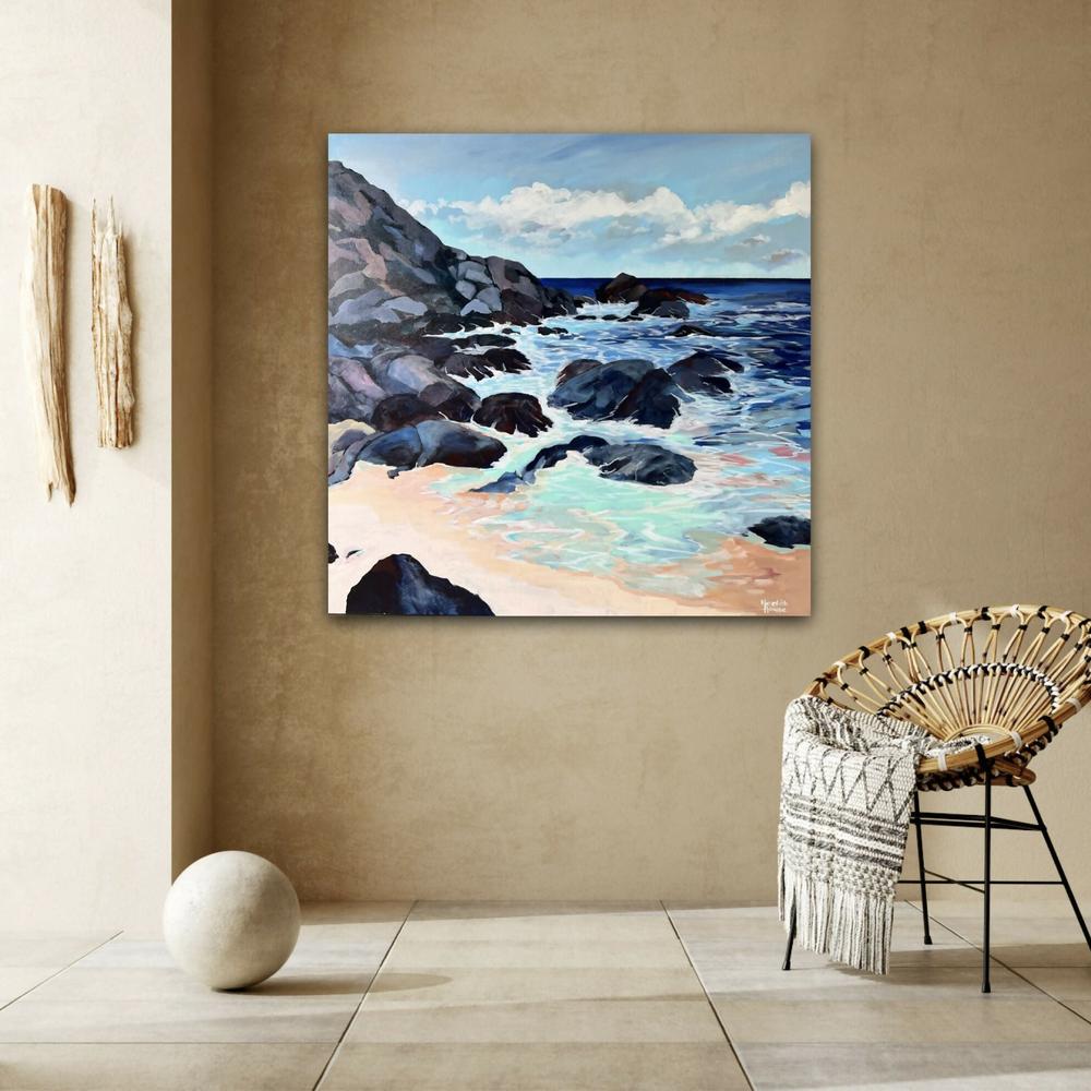 Boomerang Beach, Booti Booti. Original hand-painted artwork by Meredith Howse.-by-Meredith Howse-original art-Gioia