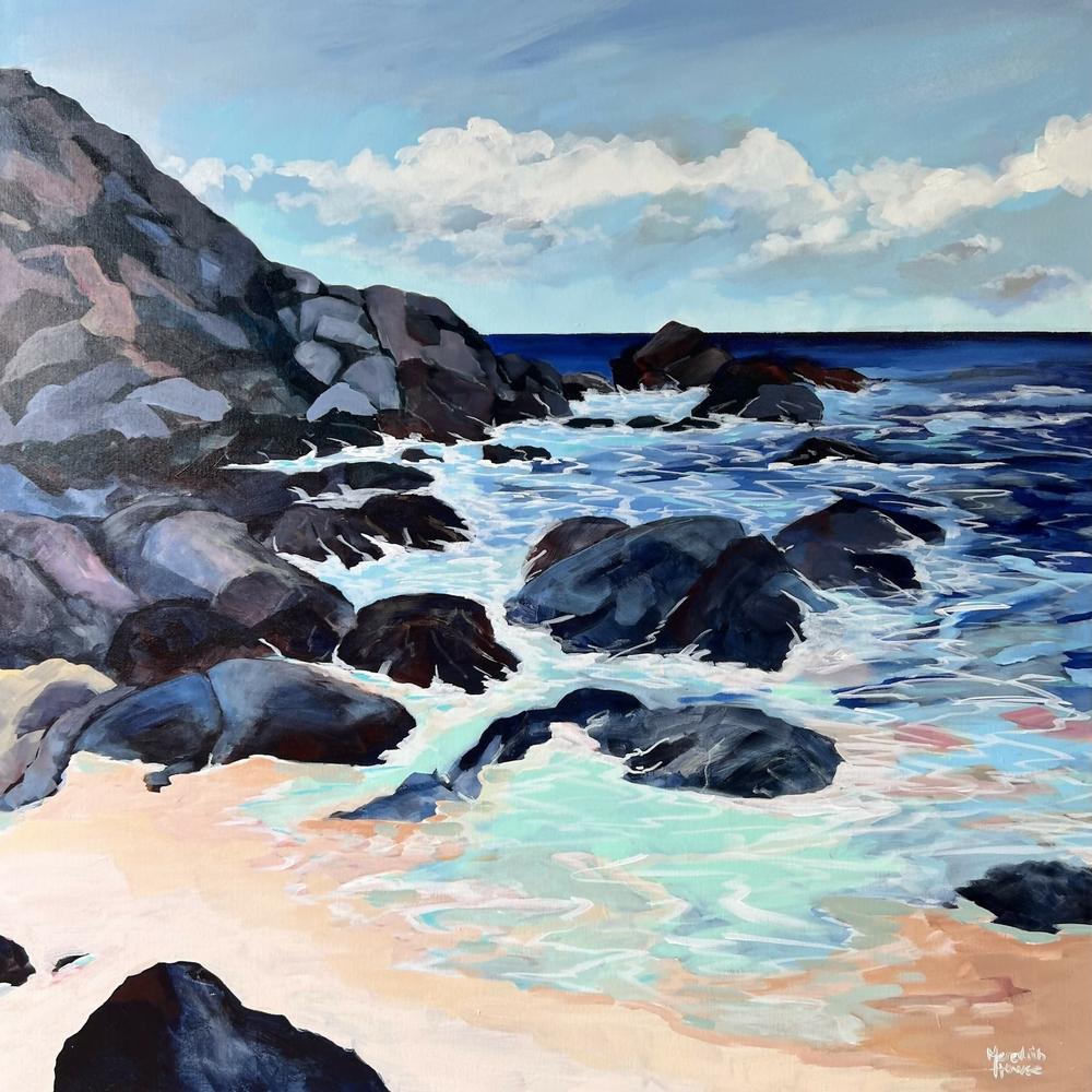 Boomerang Beach, Booti Booti. Original hand-painted artwork by Meredith Howse.-by-Meredith Howse-original art-Gioia