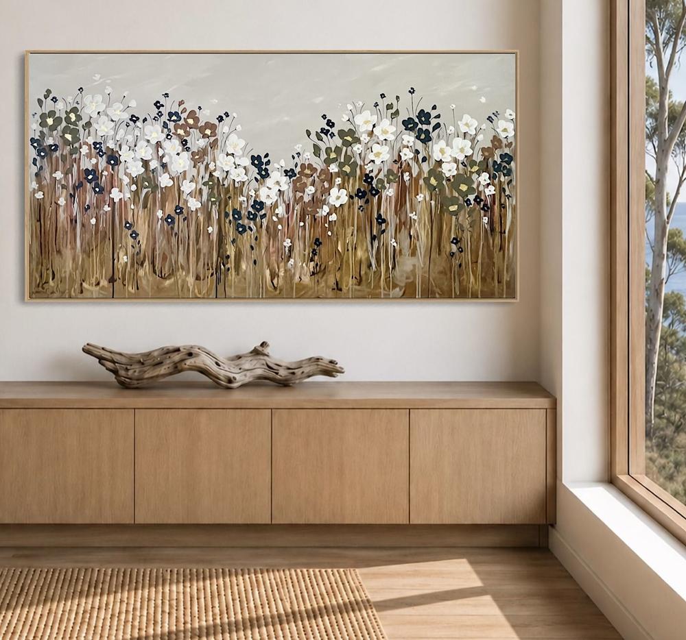 Botanical Abundance on Ochre-by-Naomi Crowther Original Artwork-original art-Gioia