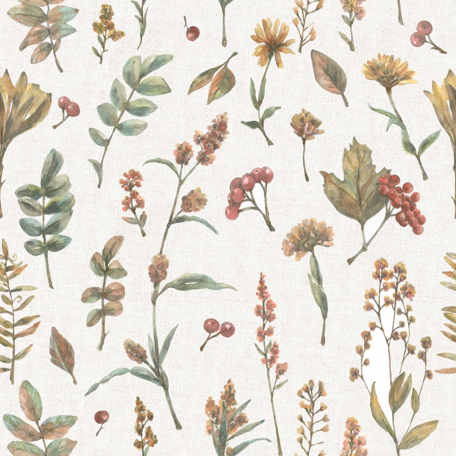 Bountiful Harvest Pattern I, Style A, Wallpaper