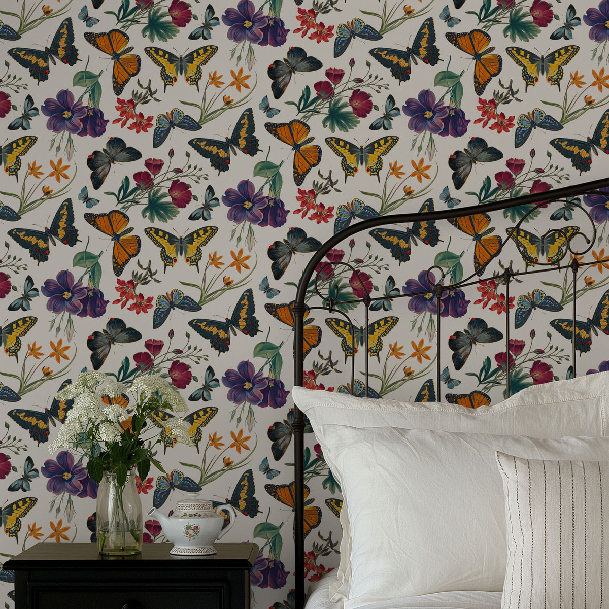 Butterfly Garden Pattern IIIA-wallpaper-eco-friendly-easy-removal-Wild Apple Portfolio-5