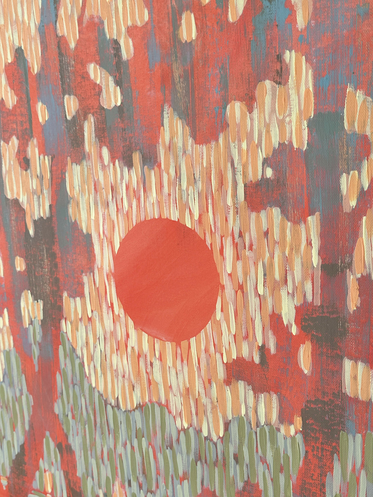 Orange Sunset over the Forest Lake - Original Painting
