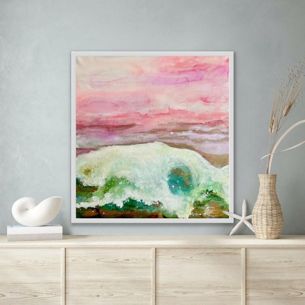 Coastal Canvas, Mixed Media On Canvas, 50x50cm, by Lori Burke , Original Artwork-by-Lori Burke-original art-Gioia
