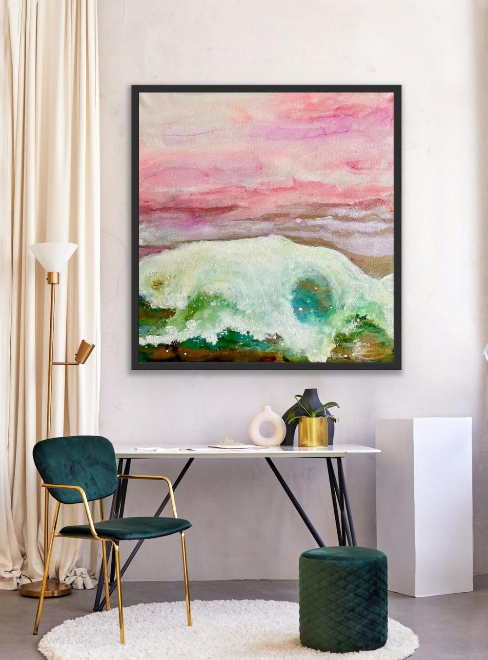 Coastal Canvas, Mixed Media On Canvas, 50x50cm, by Lori Burke , Original Artwork-by-Lori Burke-original art-Gioia
