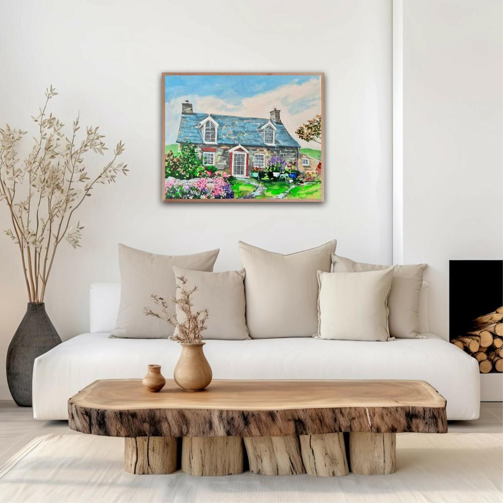 Coastal Cottage, Wales. Original painting by Meredith Howse.-by-Meredith Howse-original art-Gioia