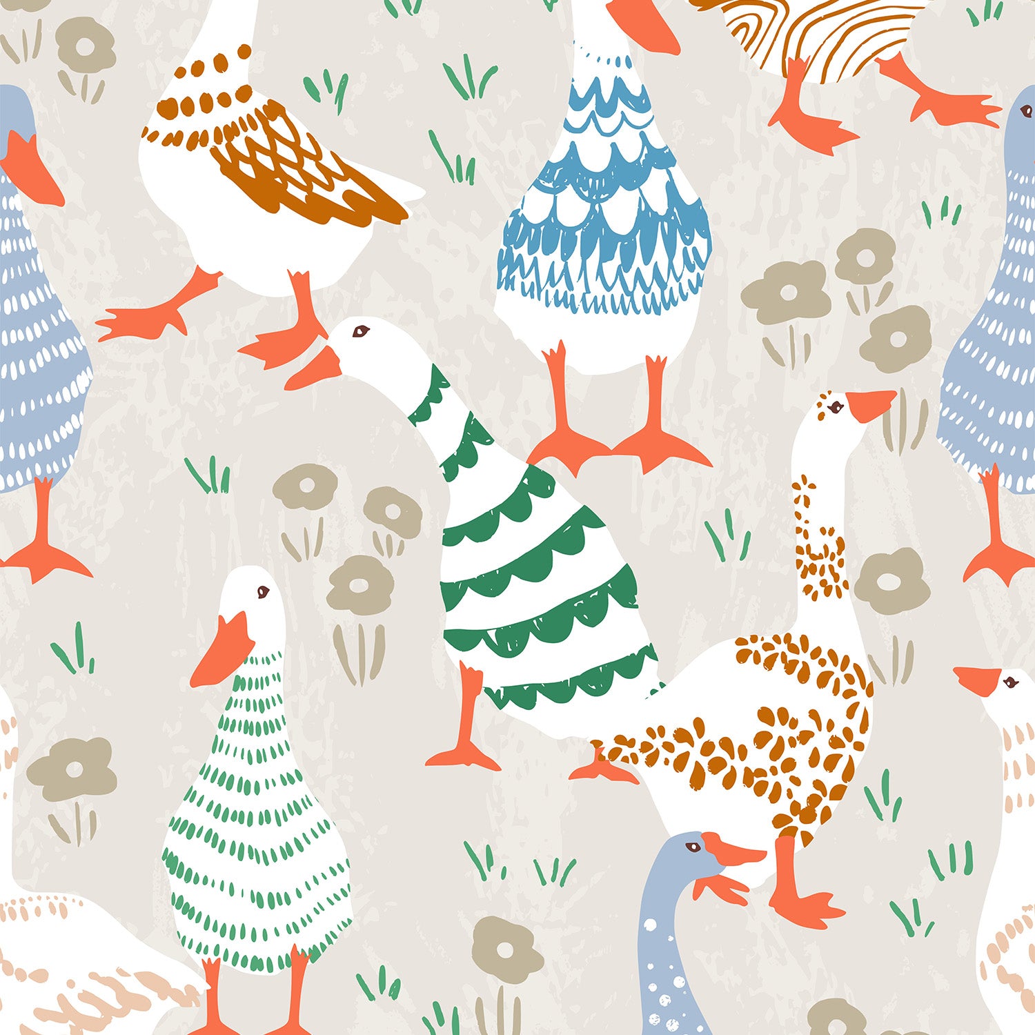 Colorful Patterned Geese