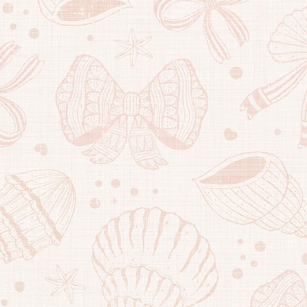Coquette Seashells And Ribbon Bow-wallpaper-eco-friendly-easy-removal-Gioia Wall Art-4
