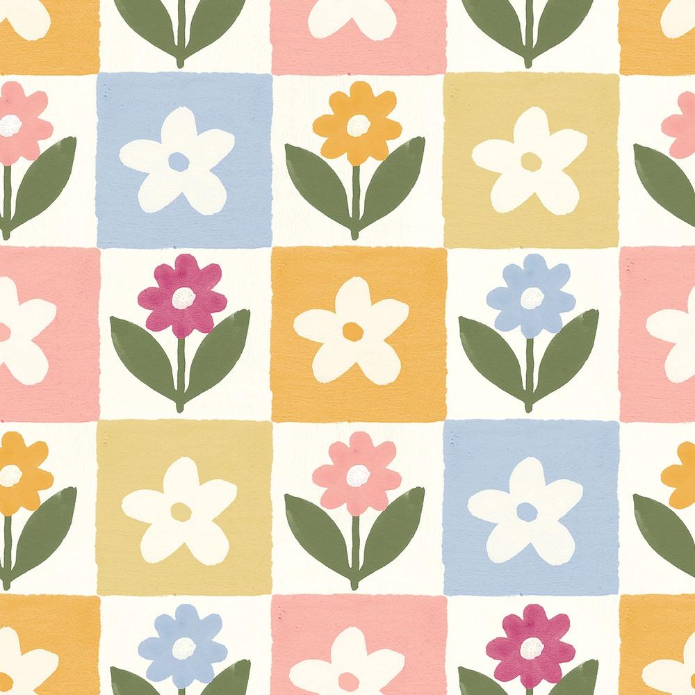 Cottage Blooms Pattern III-wallpaper-eco-friendly-easy-removal-Laura Marshall-3