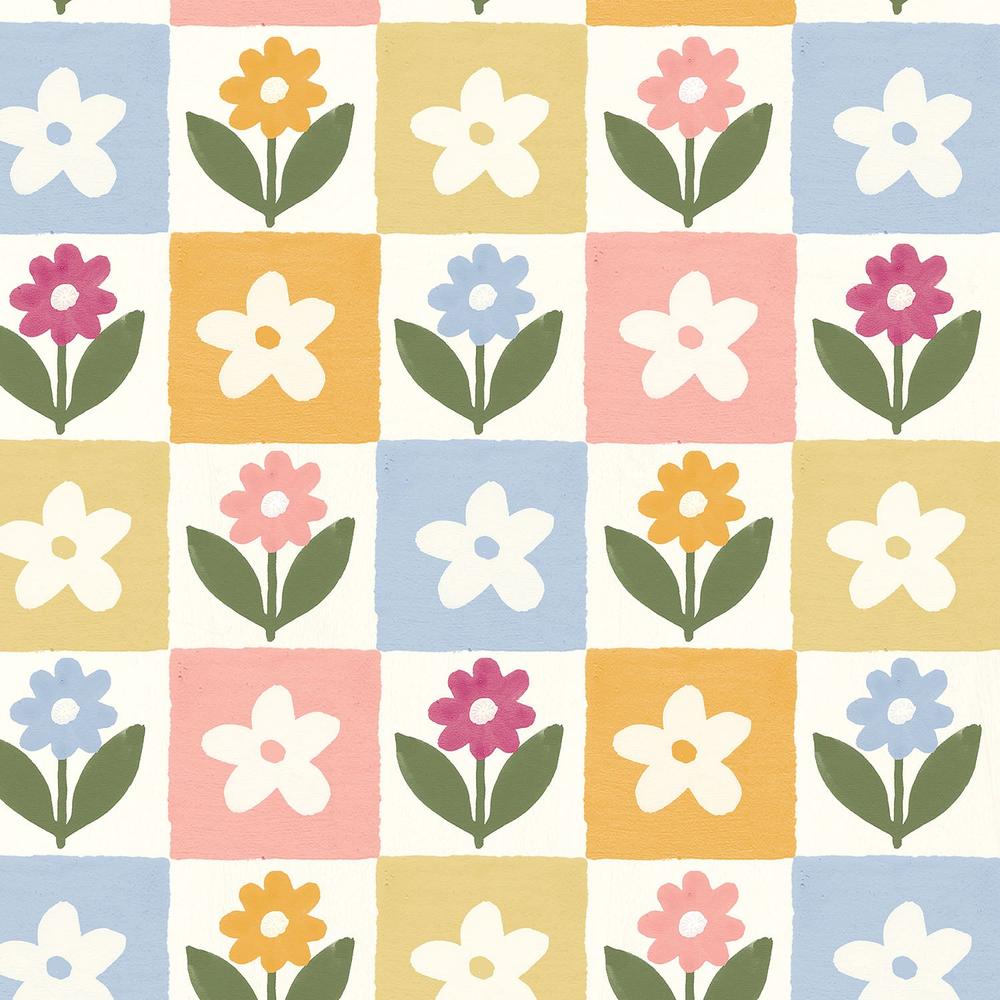 Cottage Blooms Pattern III-wallpaper-eco-friendly-easy-removal-Laura Marshall-4