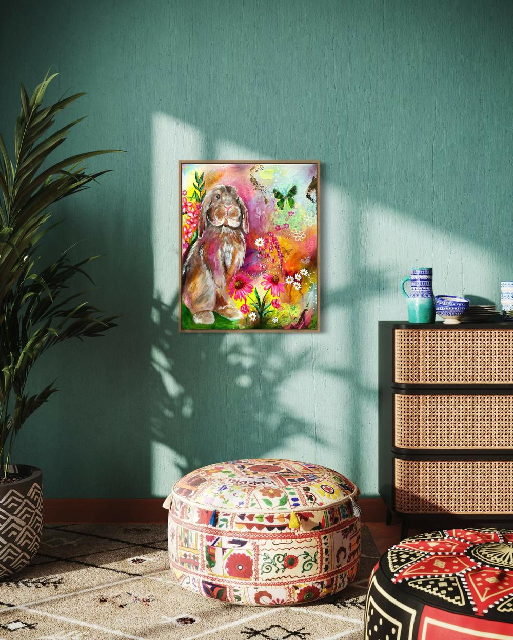 Cottontail Dreams , Original Artwork-by-Emily Birdsey Fine Art-original art-Gioia