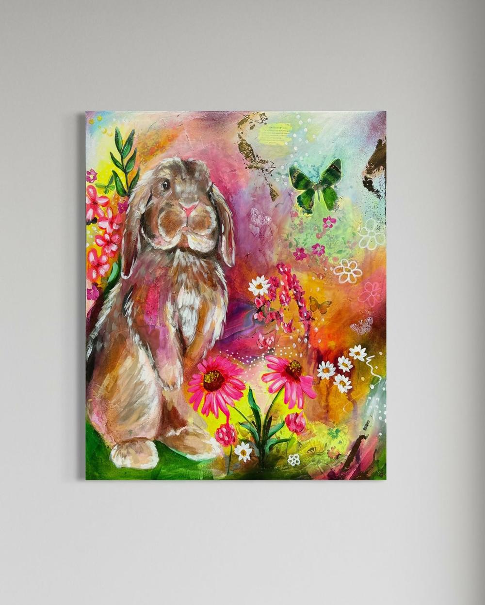 Cottontail Dreams , Original Artwork-by-Emily Birdsey Fine Art-original art-Gioia