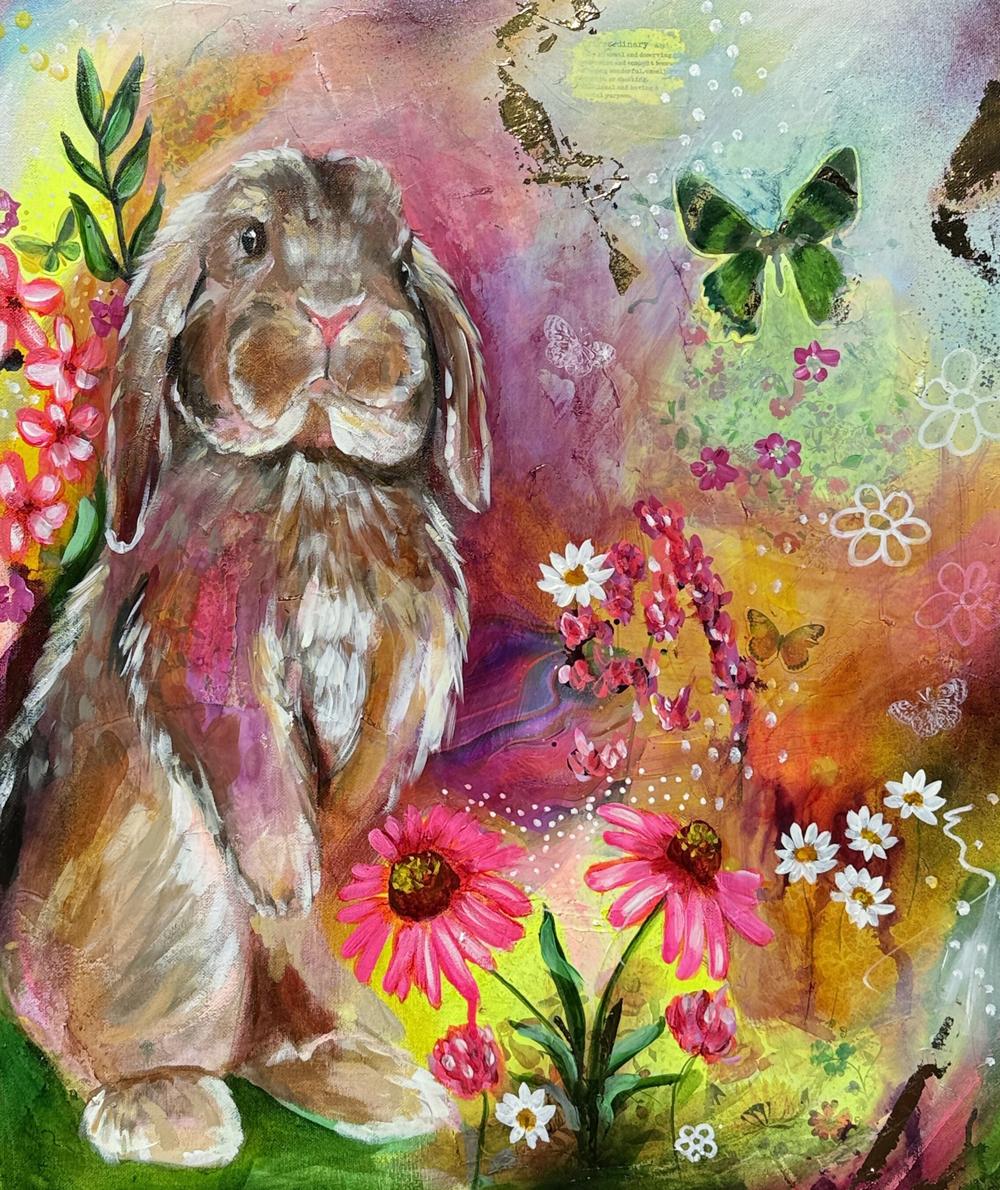 Cottontail Dreams , Original Artwork-by-Emily Birdsey Fine Art-original art-Gioia