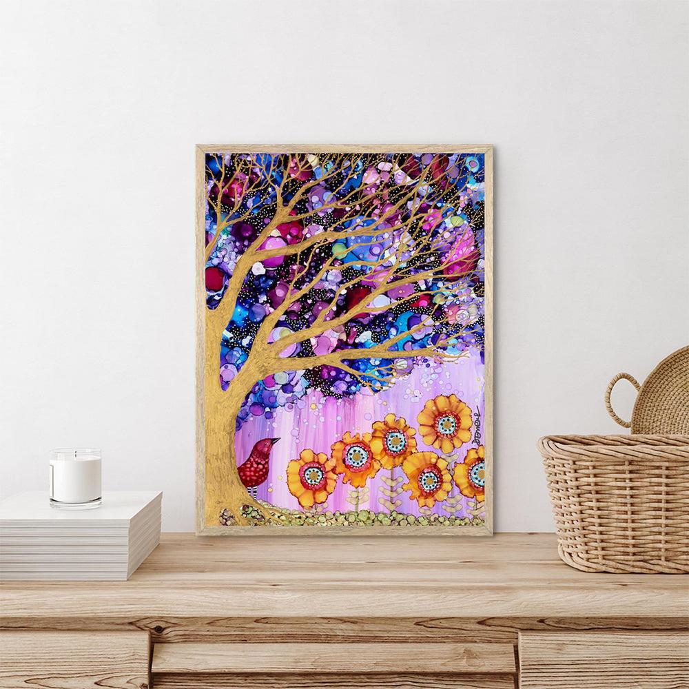 Cuckoo, Original Painting On Paper By Sylvie Demers-by-Sylvie Demers-original art-Gioia