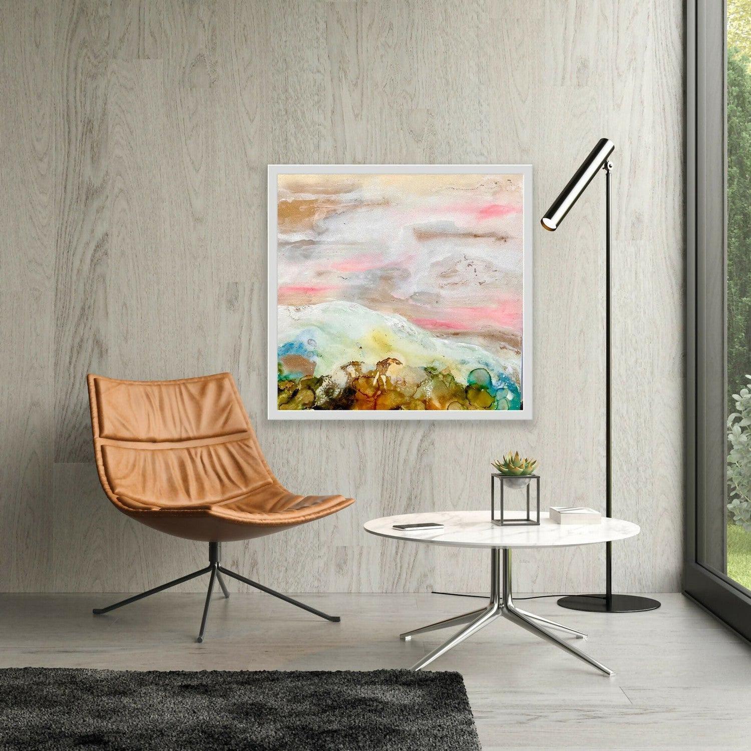 Coastal Crest Mixed Media On Canvas 50X50Cm By Lori Burke Original Artwork