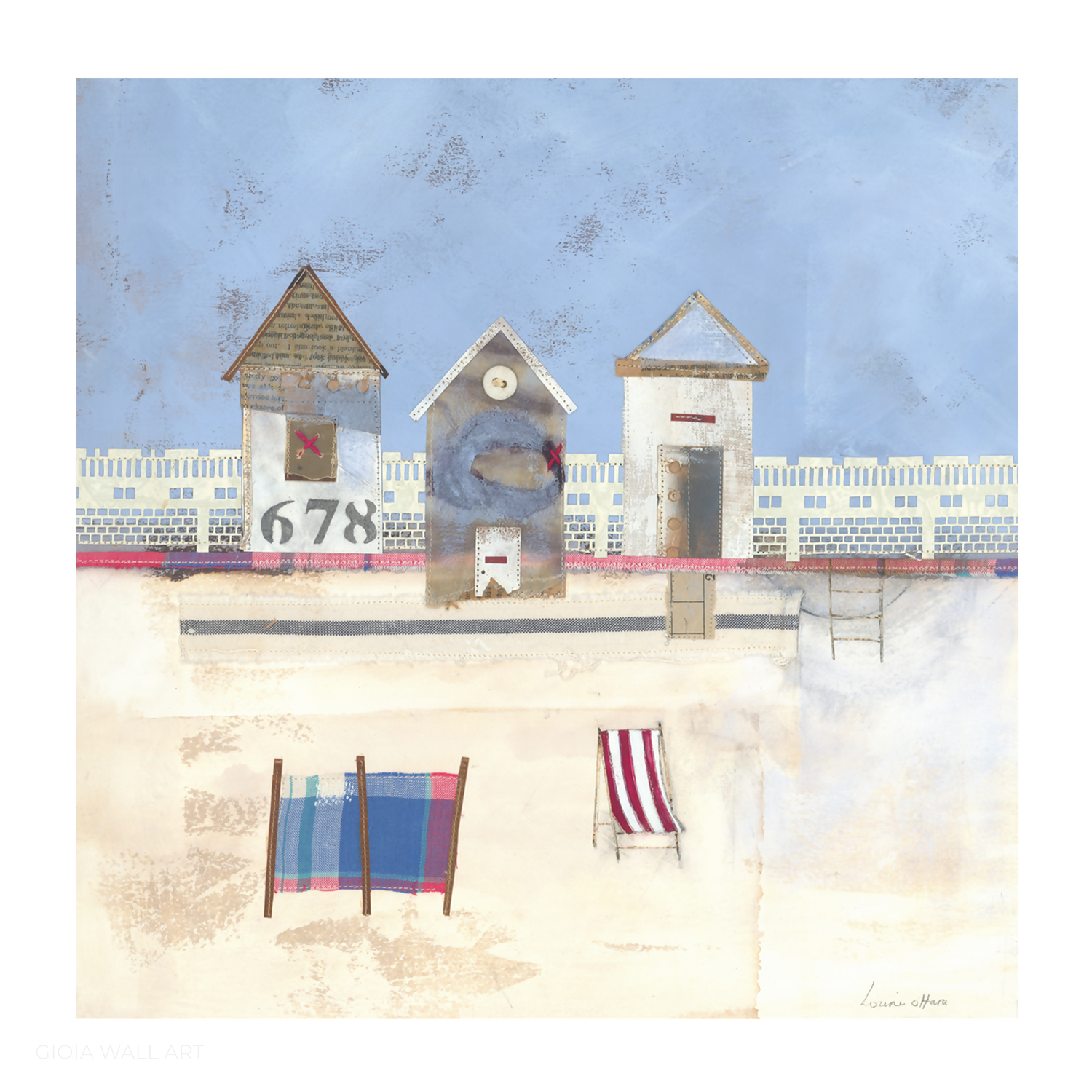 The Windbreak Mixed Media On Paper 42X49Cm By Louise O’hara Original Artwork