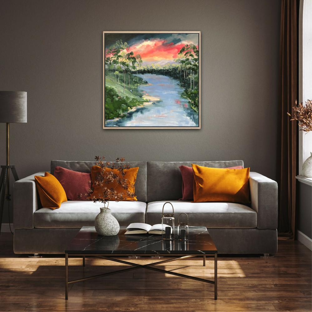 Dancing Light over Little Yabba. Original hand-painted artwork.-by-Meredith Howse-original art-Gioia