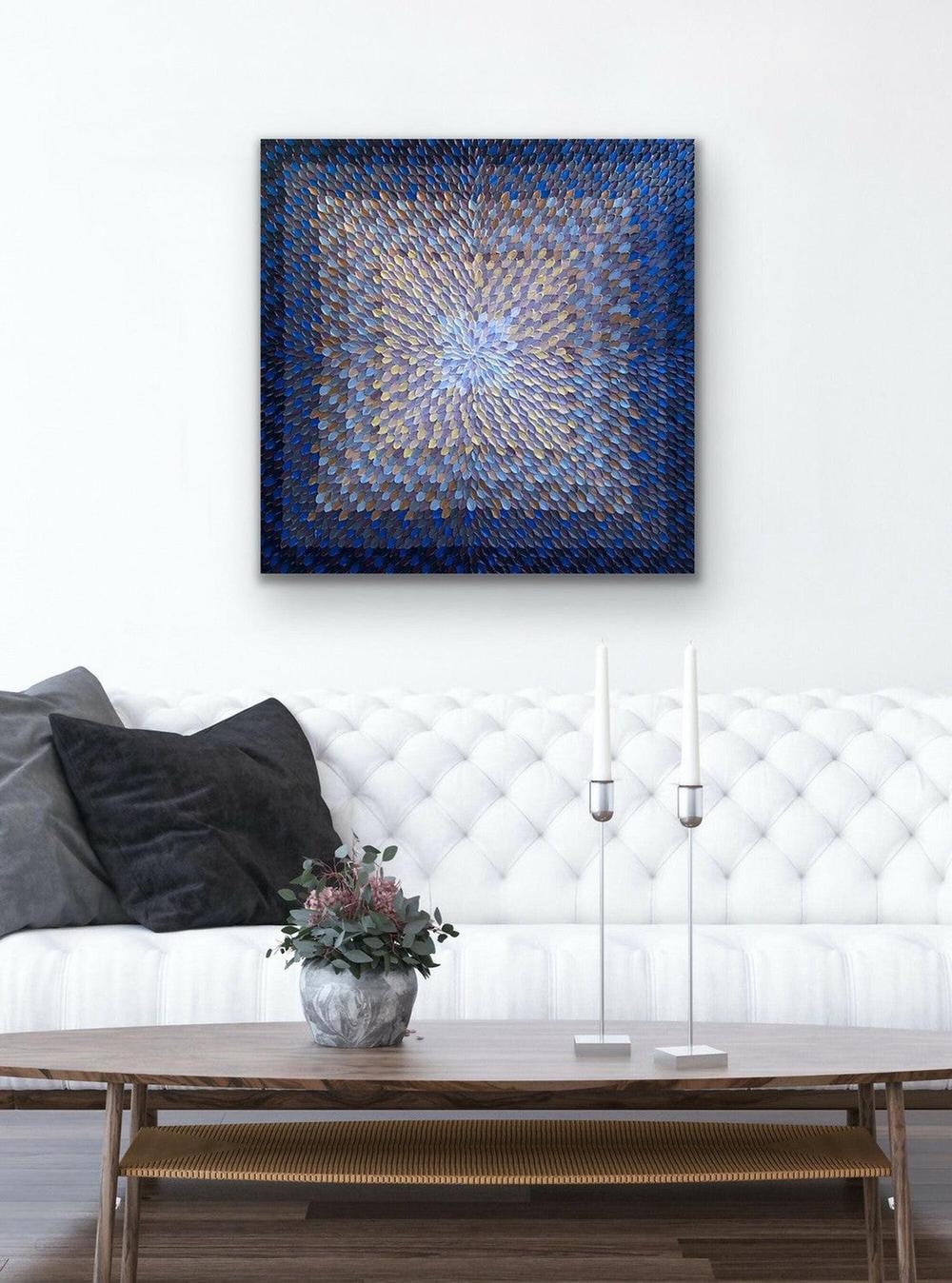 Dark Nights I, Acrylic on Canvas, 91.4x91.4cm, By Guzaliya Xavier , Original Artwork-by-Guzaliya Xavier-original art-Gioia