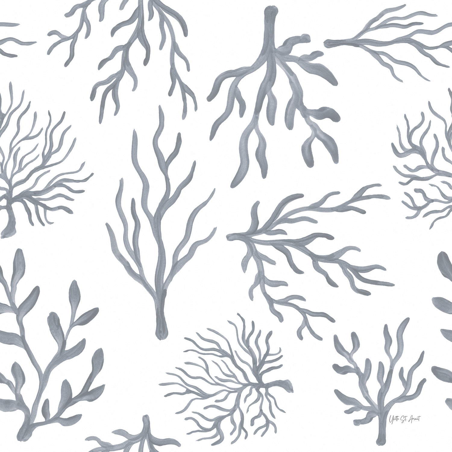 Delicate Coastline Pattern II, Style A, Wallpaper