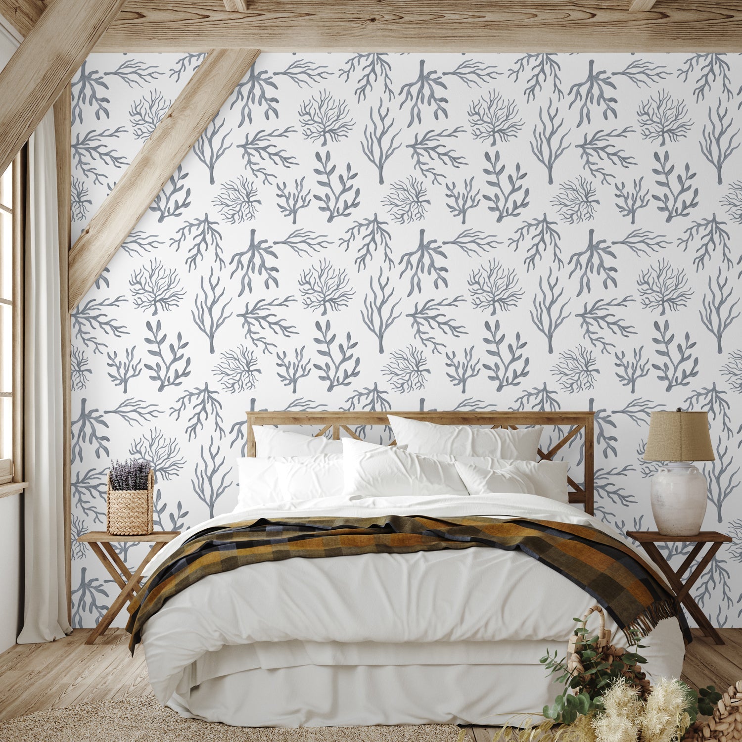 Delicate Coastline Pattern II, Style A, Wallpaper