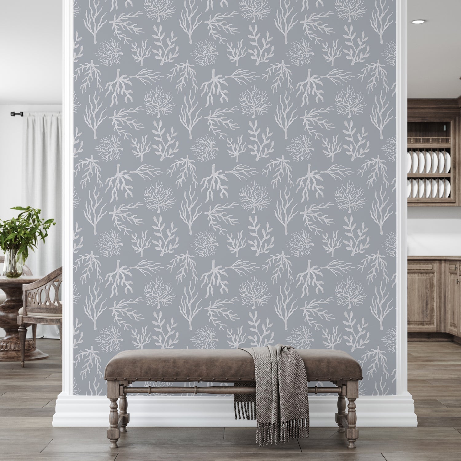 Delicate Coastline Pattern II, Style B, Wallpaper
