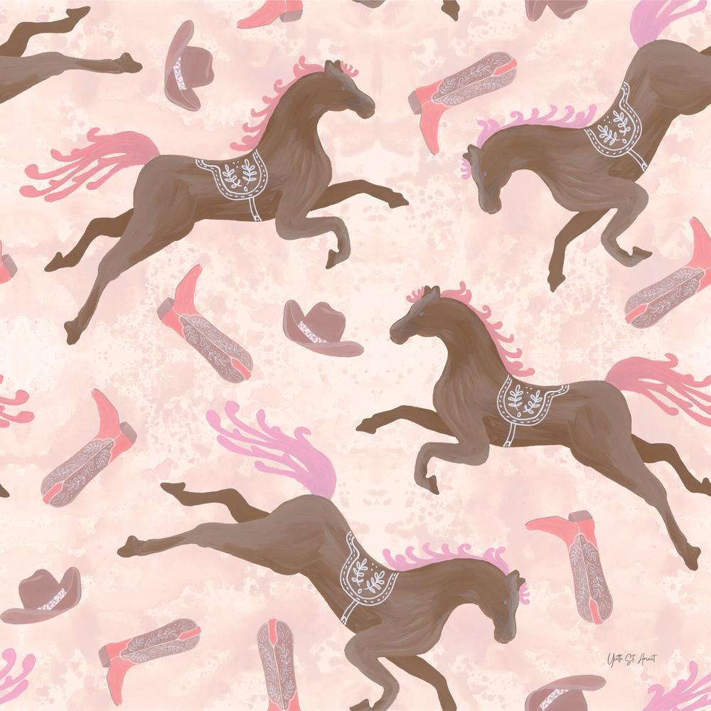 Disco Cowgirl Pattern IIIB-wallpaper-eco-friendly-easy-removal-Yvette St. Amant-1