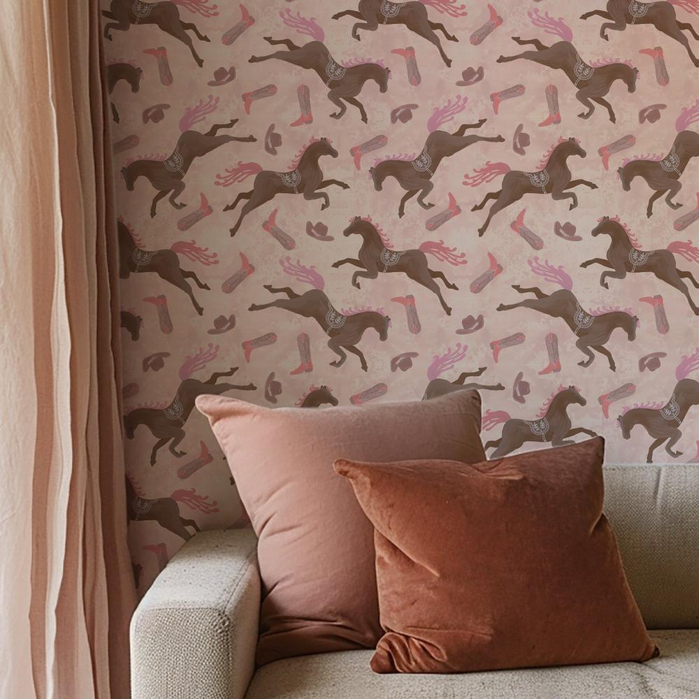 Disco Cowgirl Pattern IIIB-wallpaper-eco-friendly-easy-removal-Yvette St. Amant-2