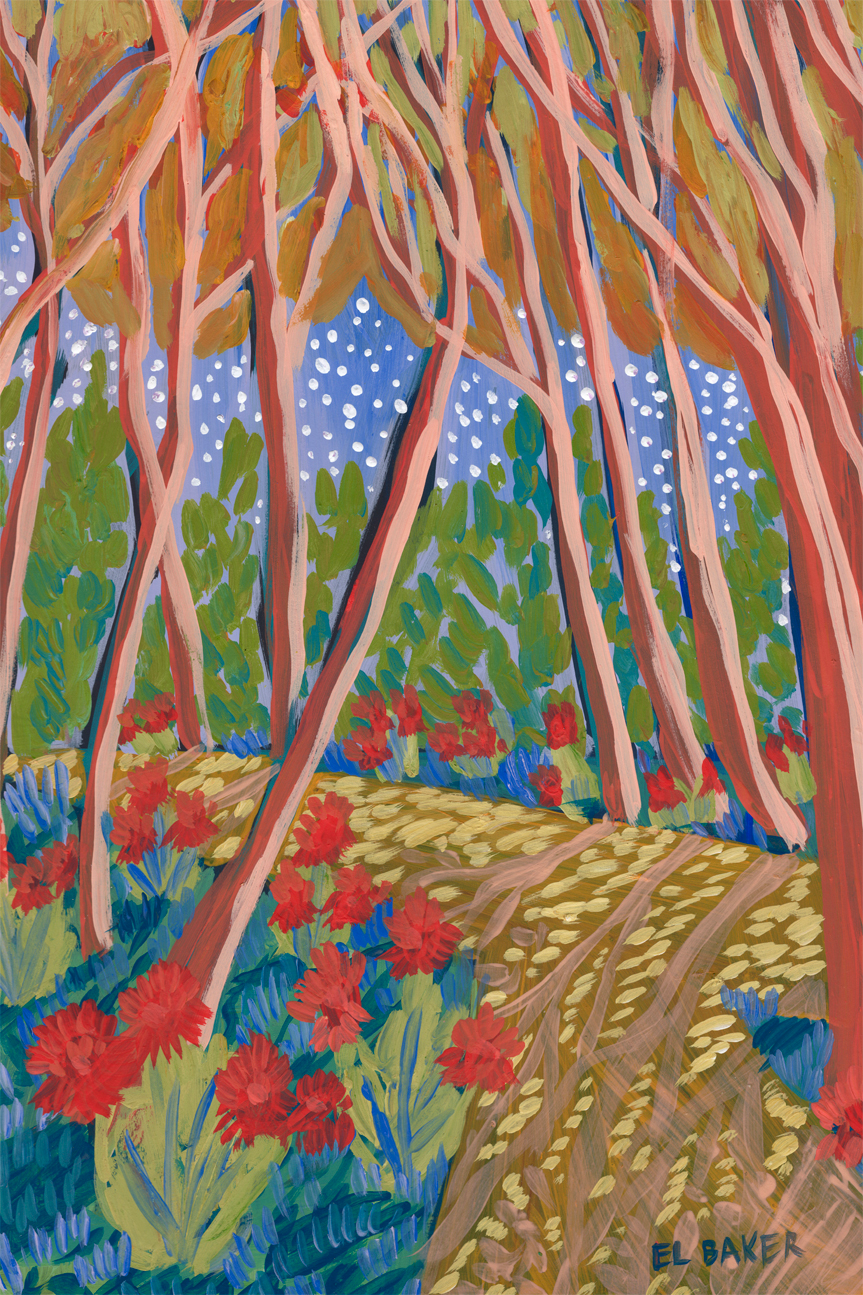 wall-art-print-canvas-poster-framed-Red Trees , By Eleanor Baker-1