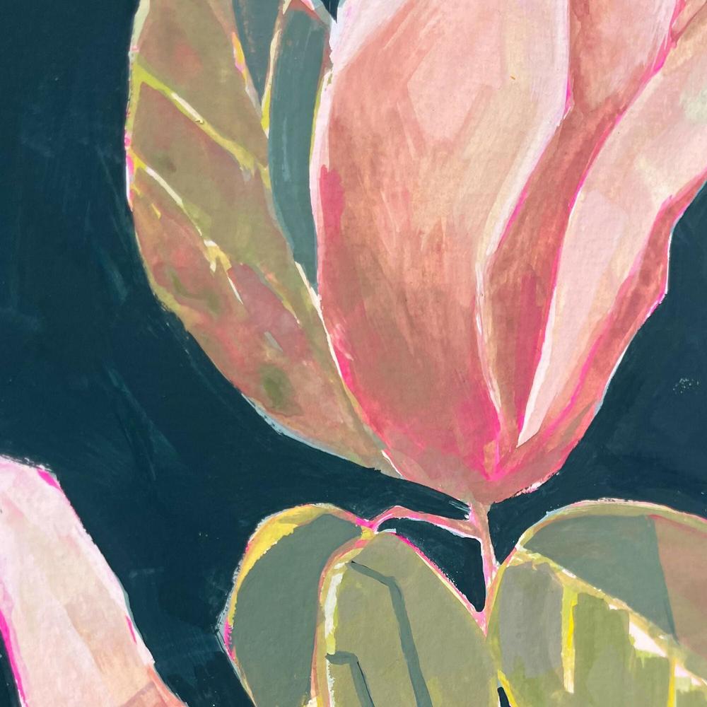 Elegant Botanical Original Painting-by-Lucrecia Caporale-original art-Gioia