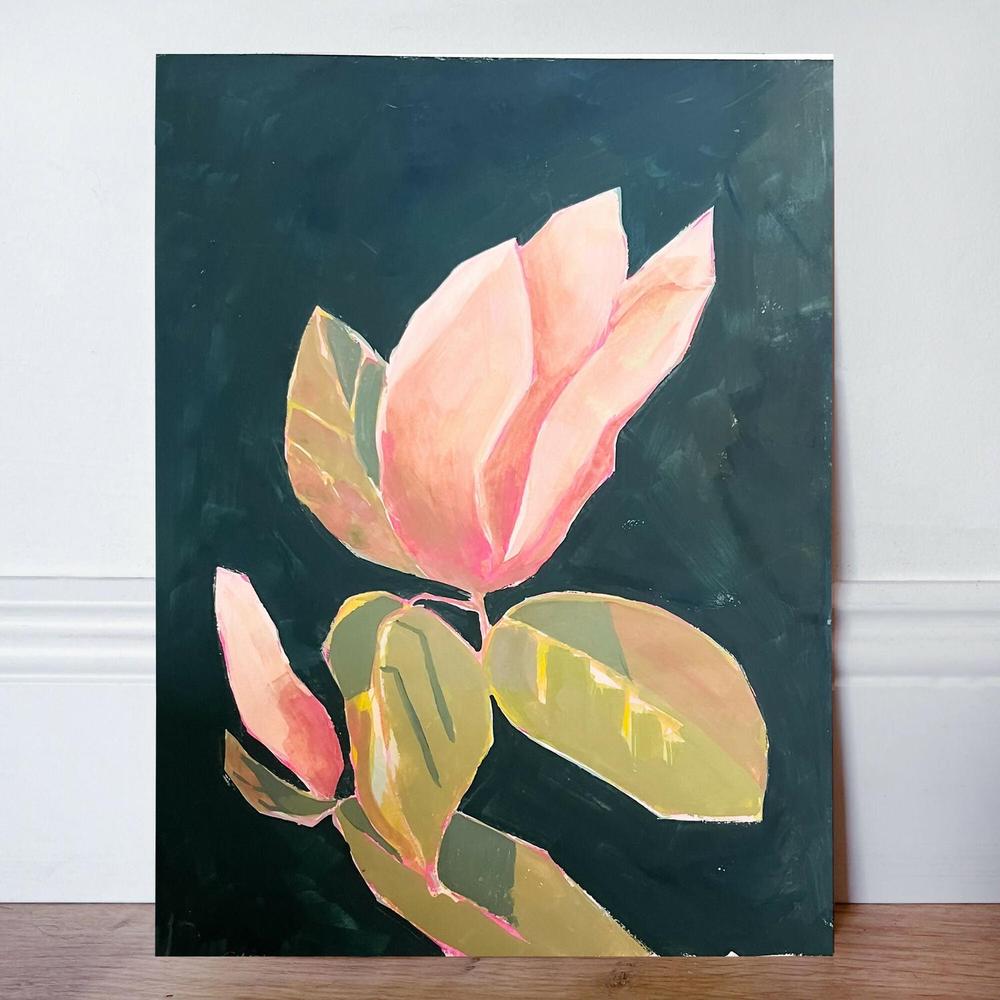 Elegant Botanical Original Painting-by-Lucrecia Caporale-original art-Gioia