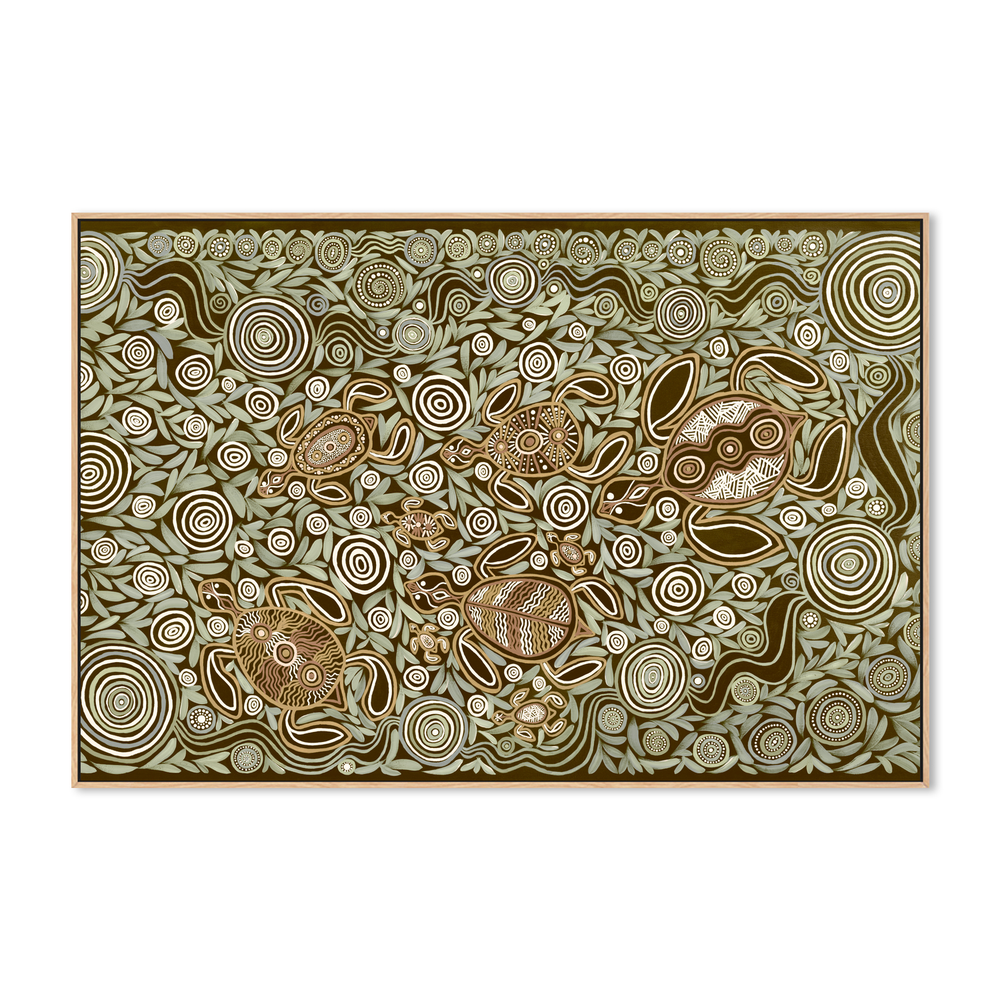 Turtles In Deep Water Dreaming, Brown tone
