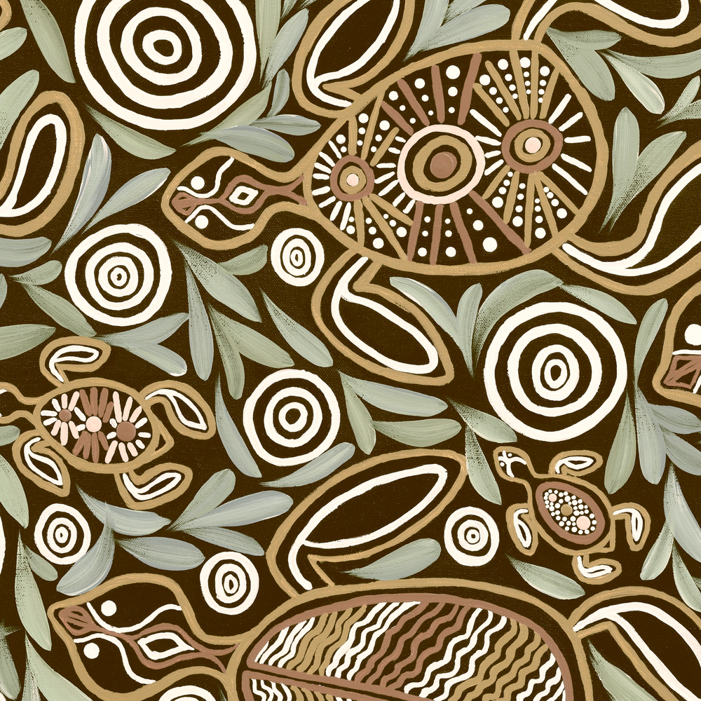 Turtles In Deep Water Dreaming, Brown tone