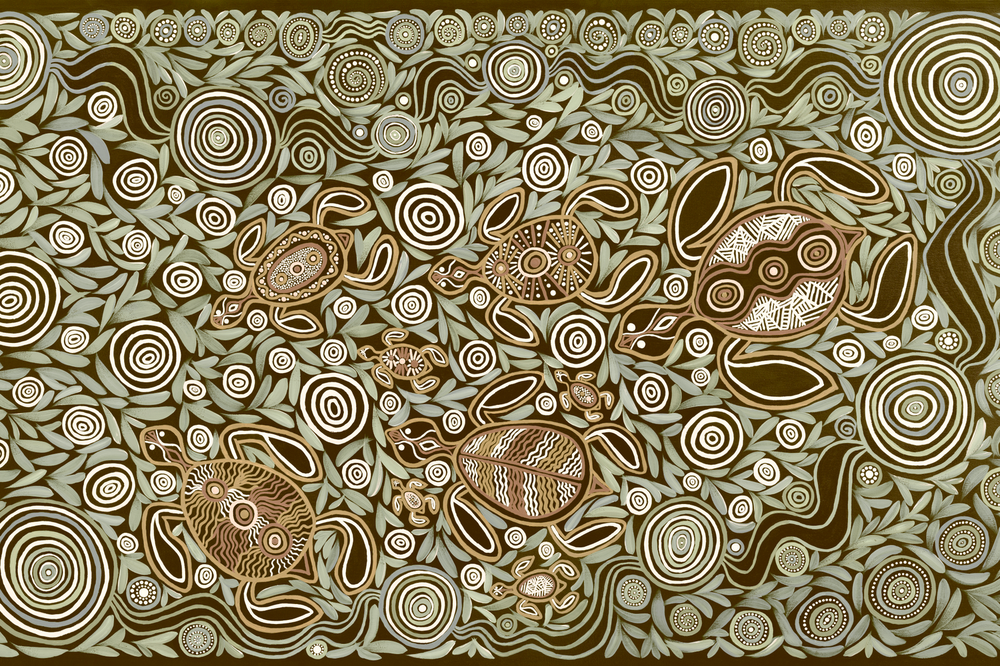 Turtles In Deep Water Dreaming, Brown tone